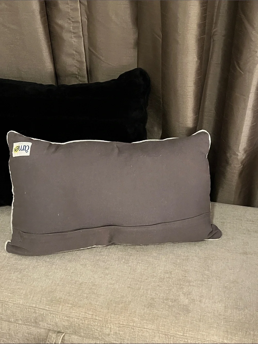 2 Decorative Throw Pillows: High-end, Gorgeous! Beaded Silver-Gray & Black “Fur”
